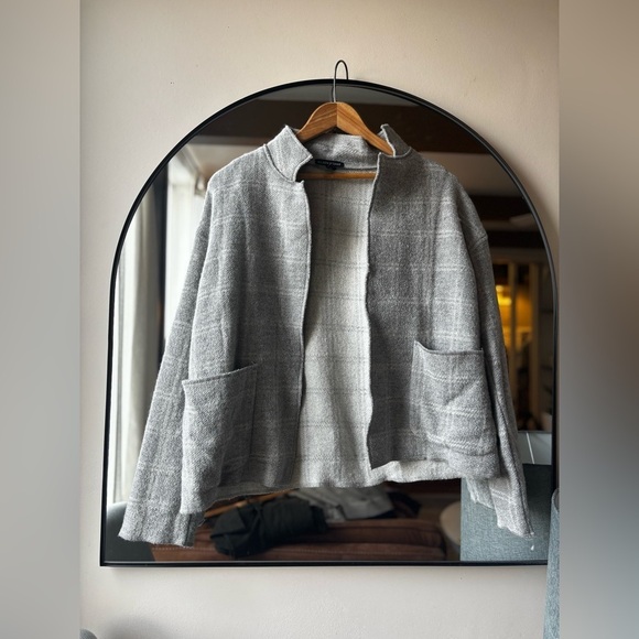 EILEEN FISCHER | boiled wool high collar jacket | size xxs - Picture 2 of 6